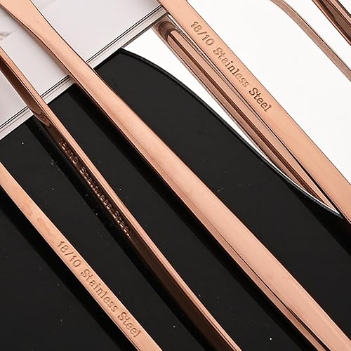 Miniatura 5 de JASHII Modern - Juego de cubiertos de acero inoxidable 1810 de 24 piezas, para 6, cubiertos de acero inoxidable 1810, juego de cucharas y tenedores