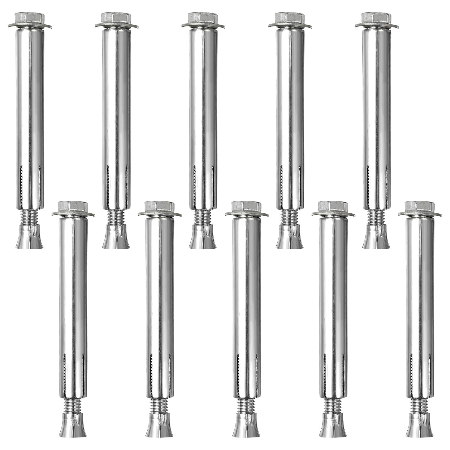 POPETPOP Speed Bump Screws : 10Pcs Heavy Duty Expansion Bolts Iron Expansion Screws for Asphalt Concrete Driveway, 3.93X0.79X0.79in