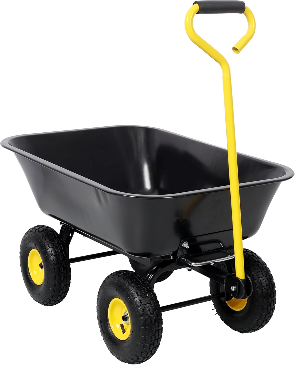 Garden Dump Cart, 600 lb Capacity Heavy-Duty Utility Wagon for Yard, Lawn, Landscaping, Gardening and Beach Use