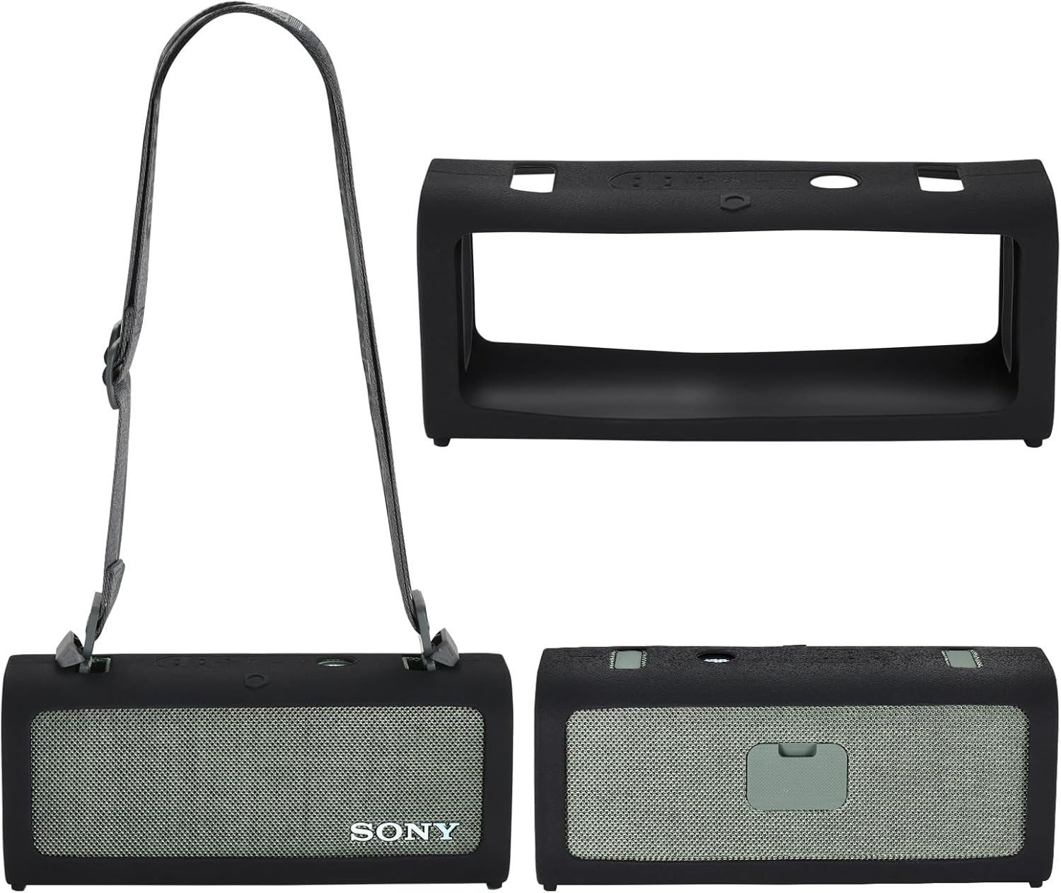 Silicone Protective Case for Sony ULT Field 3 Speaker, Shockproof Cover with Non-Slip Grip | Dust Resistant Skin for Bluetooth Speaker (Black)