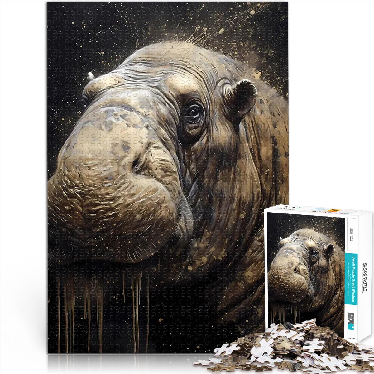 Adults 1000 Pieces Puzzle Walrus Fetching Trainieren Sie Ihr Gehirn und Ihre Hände einzigartiges Herausforderungsspiel75x50cm — image 1
