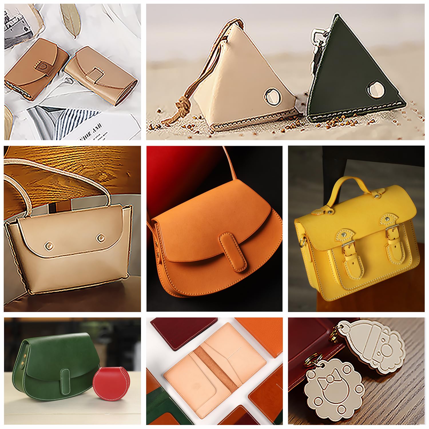 WUTA Piel de vaca de grano completo curtida vegetal, teñida en tambor, corte de piel precortada para manualidades, bolsos, monederos (3 pies cuadrados de forma irregular, marrón moca)