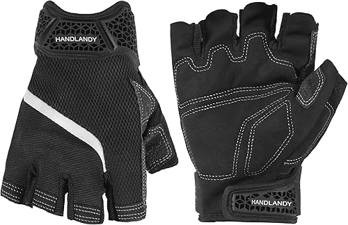 Miniatura 7 de HANDLANDY Guantes de trabajo para carpinteros de Framer con dedos abiertos, guantes sin dedos para juegos tácticos, airsoft, caza, trabajo policial