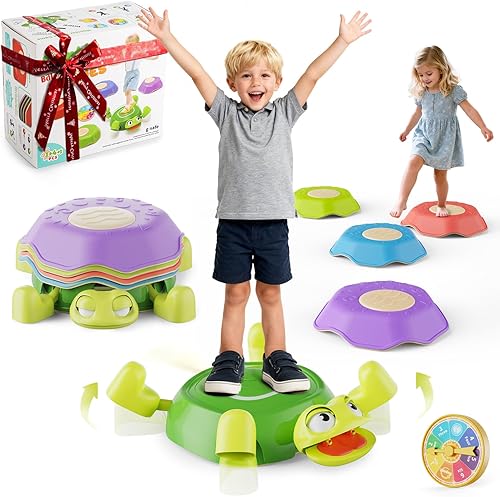 Piedras Escalonadas para Niños y Pequeños de 3-5 años, 6 Piezas de Juguetes Sensoriales Antideslizantes y Curso de Obstáculos para Juego en