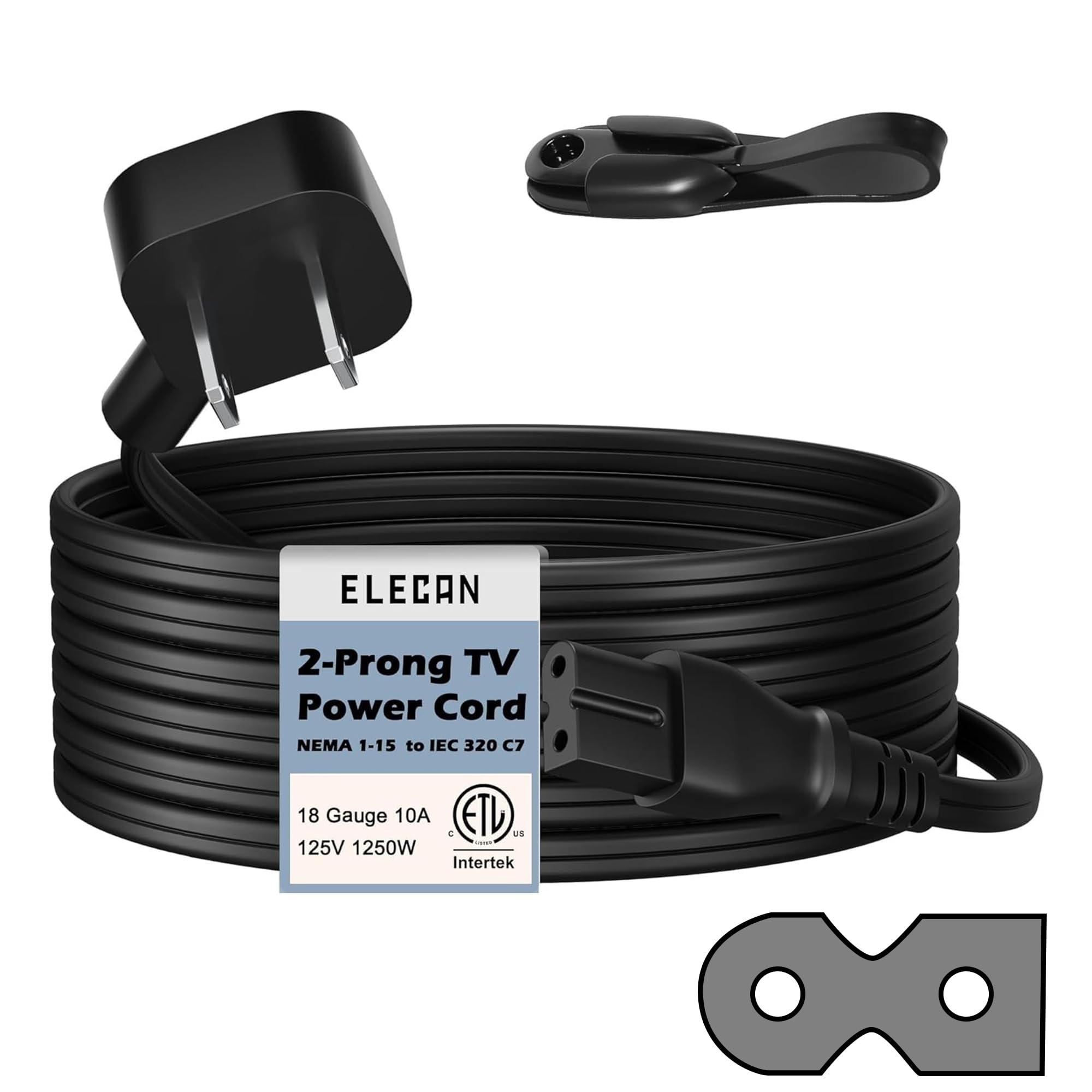 Amazon.com: Elecan 45 Degree Flat Plug Replacement Vizio LED TV