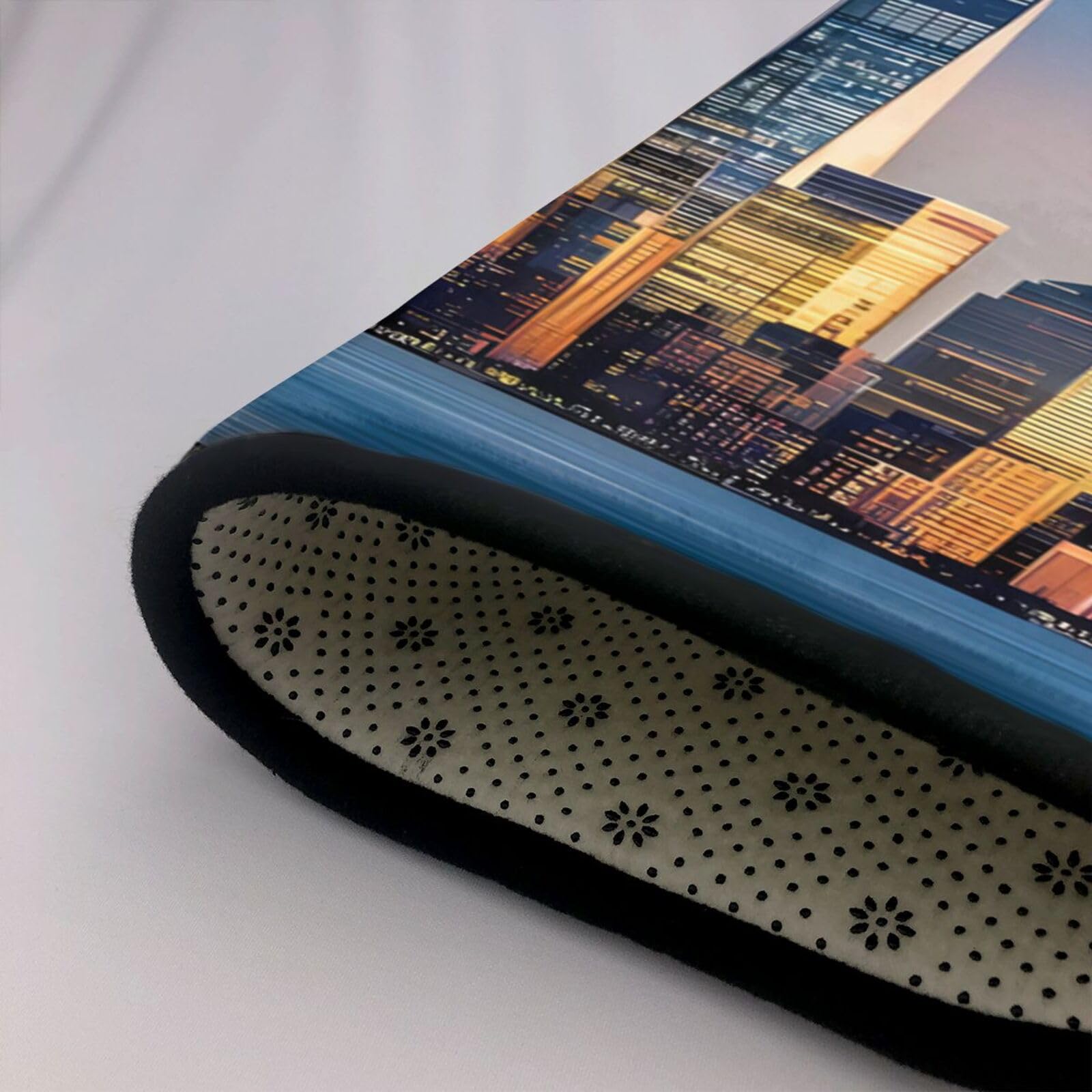 Beautiful City Sky Line Tapis antidérapant en fausse fourrure bien conçu pour le salon, la chambre, le bureau et plus encore 203,2 x 147,3 cm