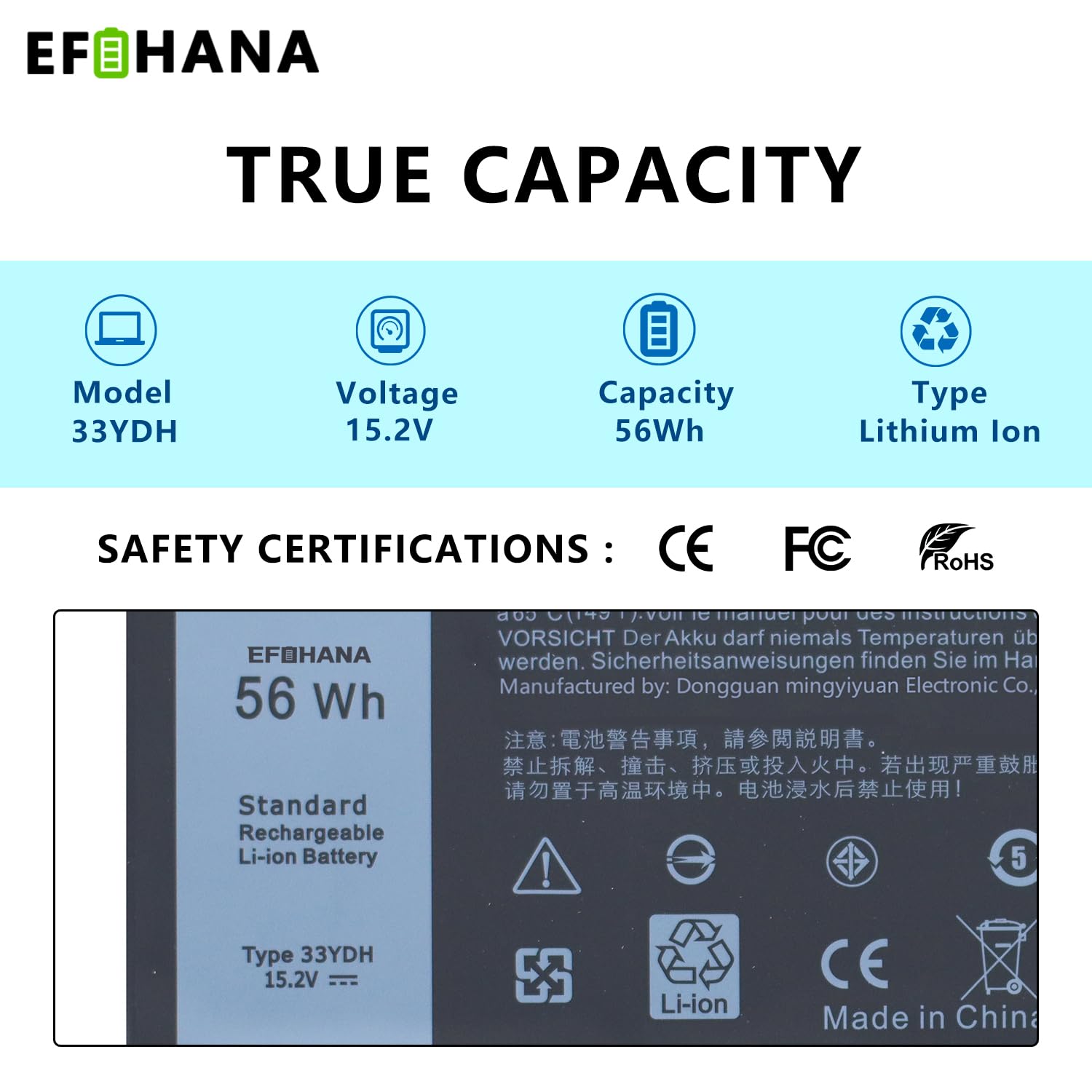 DELL 33YDH バッテリー　新品 Amazon.com: DELL 33YDH Laptop Battery for Dell Inspiron 15