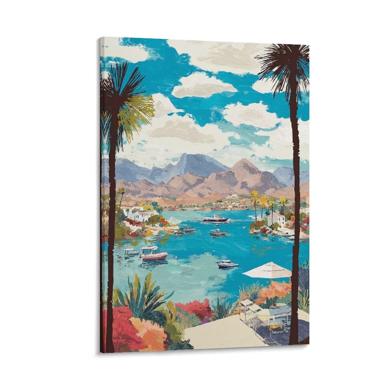 ZBBGGOZ Lake Havasu Poster 20x30inch(50x75cm) Vintage Watercolor Canvas Art