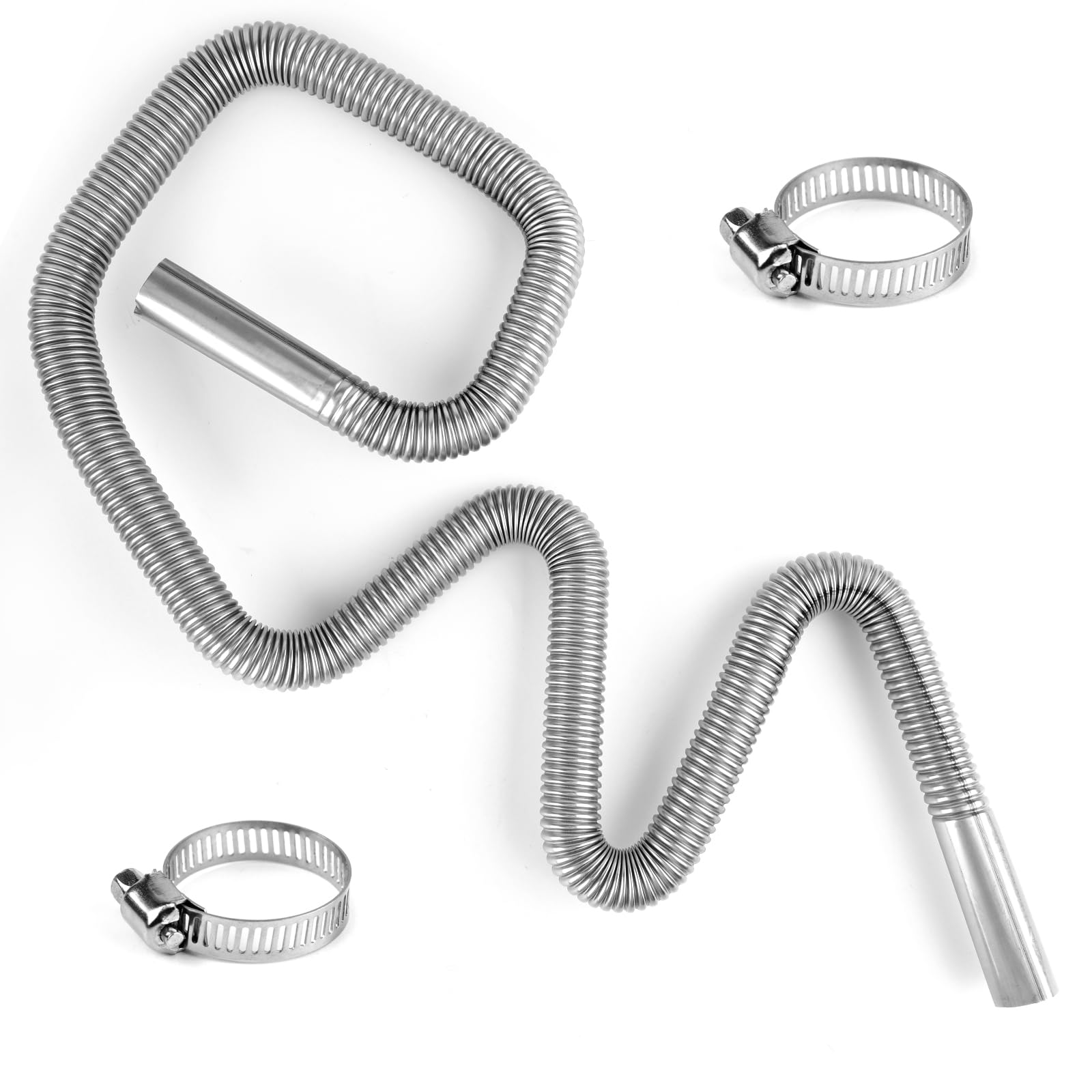Tuyau D'Échappement Chauffage Diesel 150 Cm - Acier Inoxydable Avec Colliers - Pour Réchauffeur Voiture Générateur Sxutop