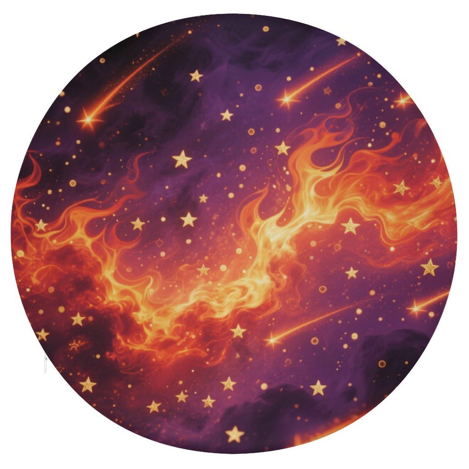 Flame Nebula okrągła poduszka, z dodatkiem pianki z pamięcią kształtu, poduszka na krzesło, pokrowiec poliestrowy z zamkiem błyskawicznym, poduszka do siedzenia na łóżko, sofę, krzesło biurowe