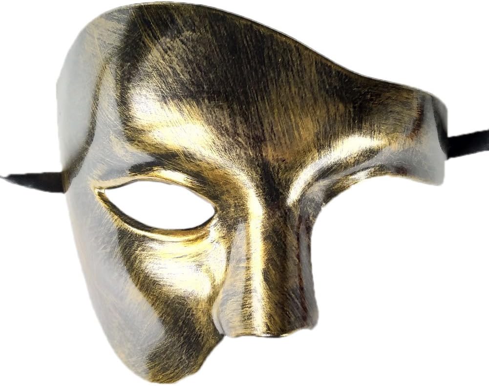 Coolwife Masquerade Mask Vintage Phantom Of The Opera One Eyed Half Face Costume
