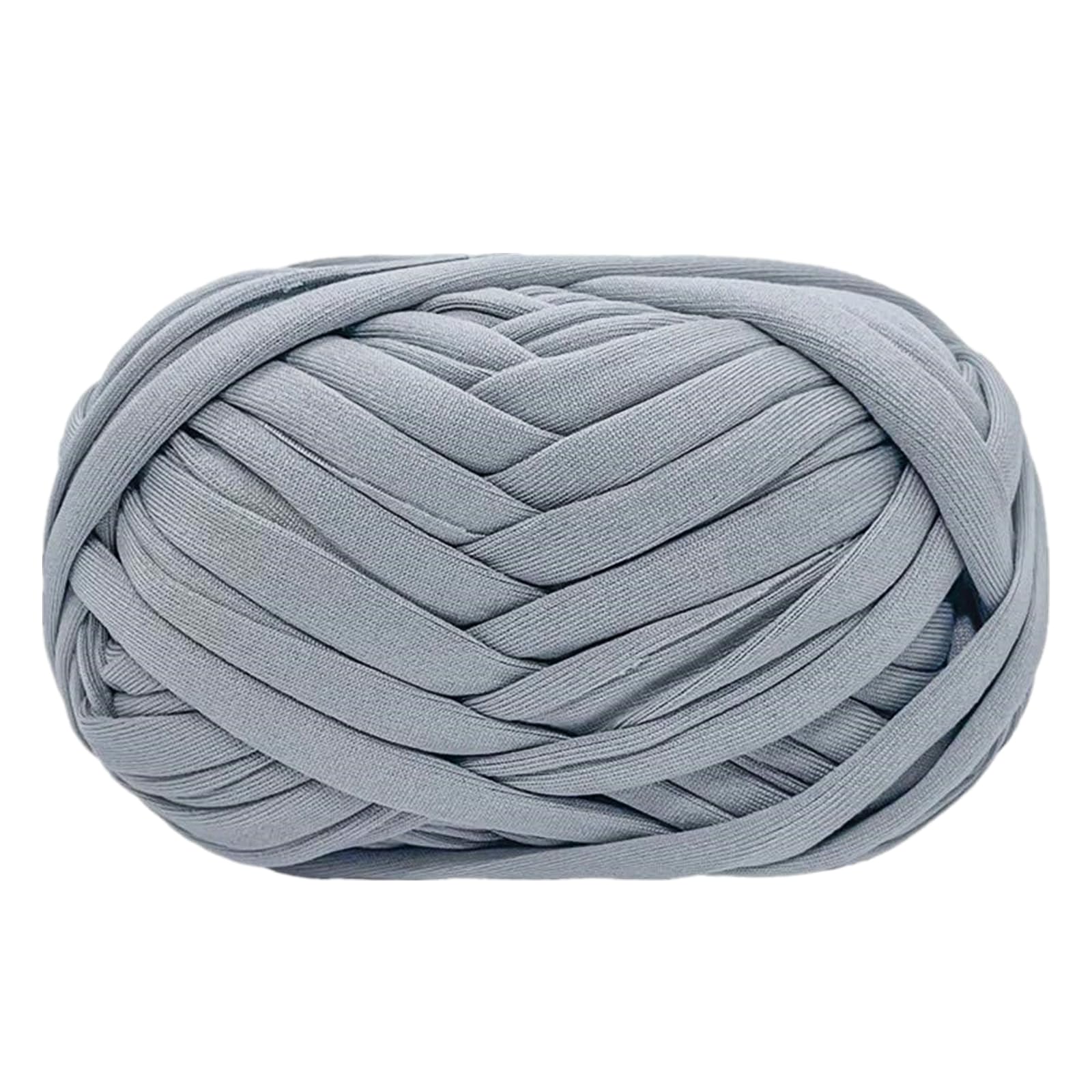 Sean's ChoiceT-Shirt Yarn Fettuccini Zpagetti Ball, Fabric Cloth Knitting Yarn for Hand DIY Bag Blanket Cushion Crocheting Projects, 32 Yard (Light Grey)