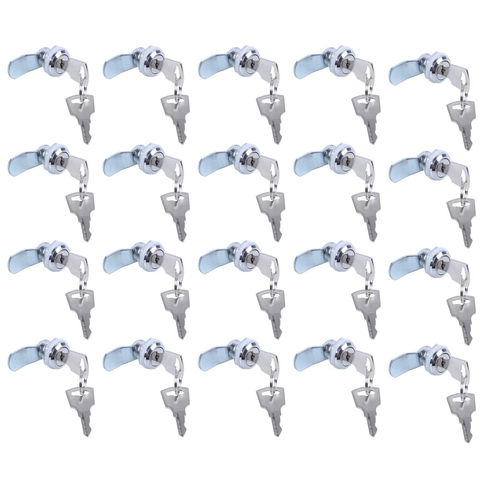 Jnchdghwa As Shown 20X Useful Cam Locks For Lockers,Cabinet Mailbox,Drawers, Cupboards + Keys