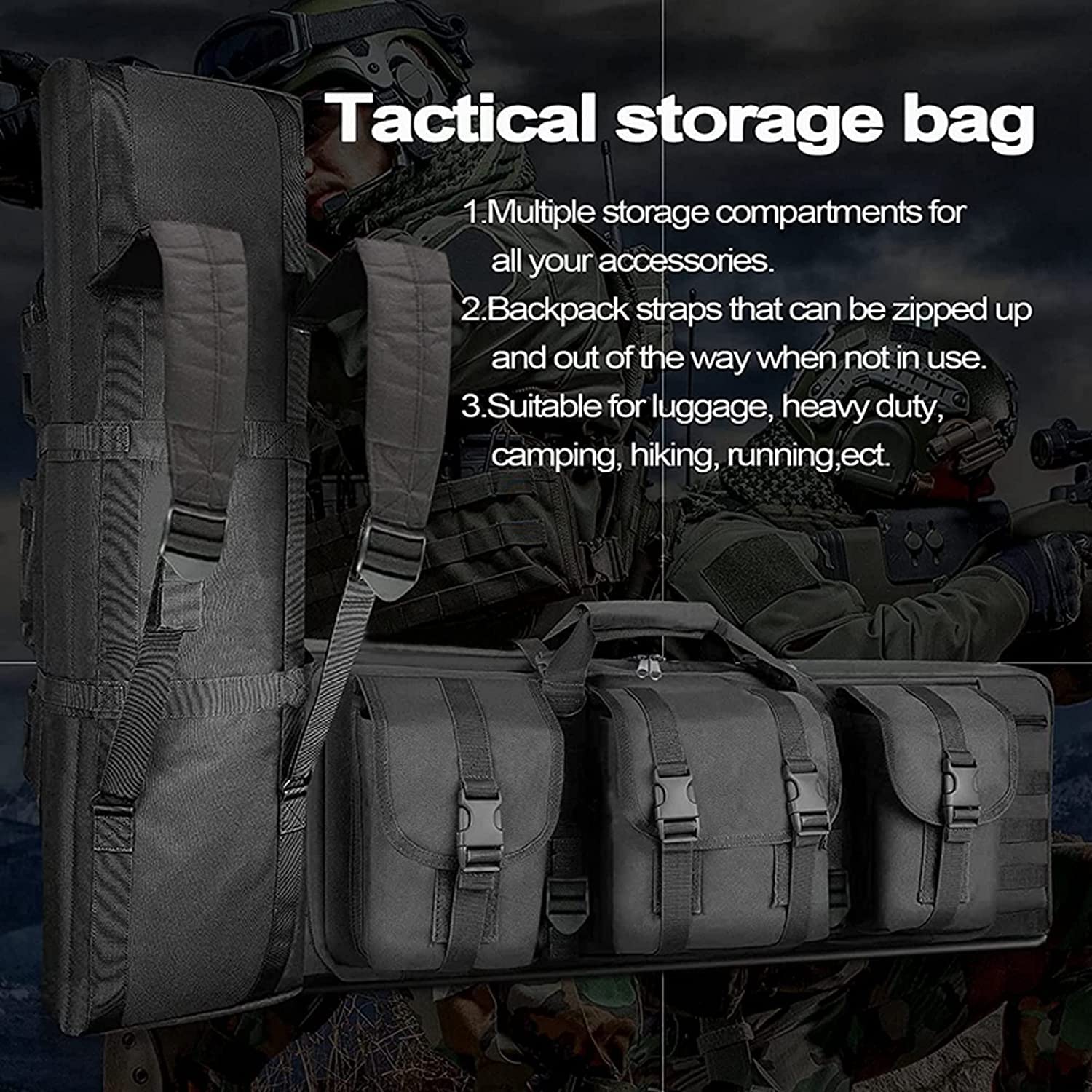 Mochila De Pistola De Rifle, Estuche Doble para Pistola Larga, Funda para Fusil Largas Estuche Escopeta con Correa De Hombro para Caza Y Pesca