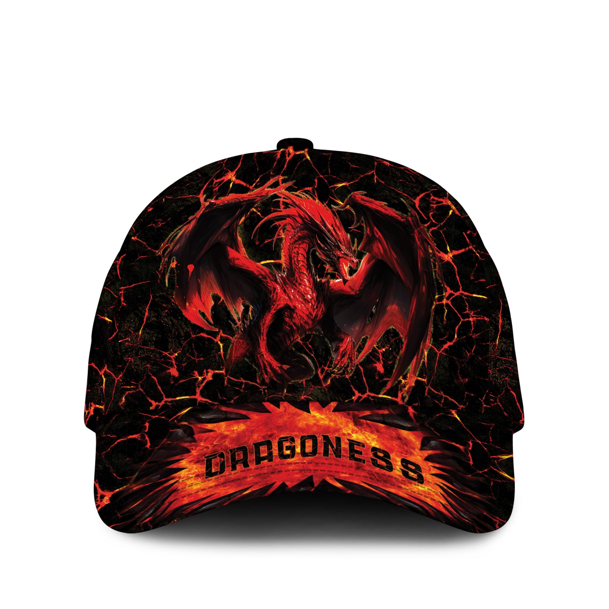 ENCYCOMDragon Lava Baseball Cap - Custom Dragon Hat, Unisex Dragon Hat - Classic Baseball Cap with Snapback Closure
