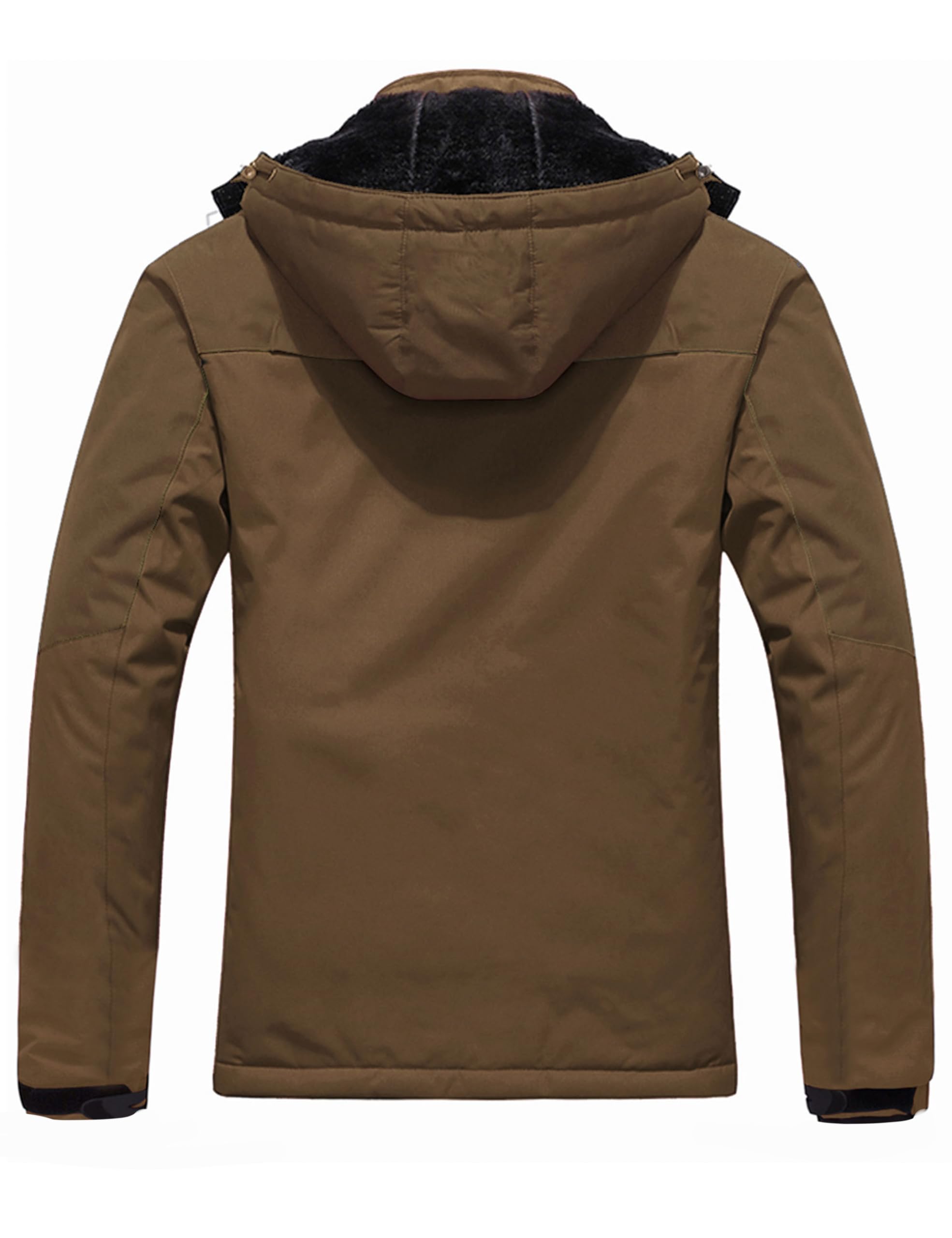 Wantdo Giacca da Sci Montagna Calda Invernale Parka da Neve Imbottita Cappotto da Snowboard in Pile Giubbotto con Cappuccio Impermeabile Uomo