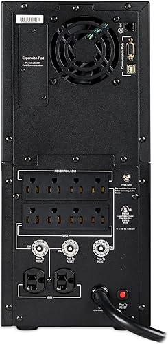 Vista 28 de CyberPower, torre pequeña de suministro ininterrumpido de energía con LCD, onda senoidal, aplicación inteligente 1500VA Negro