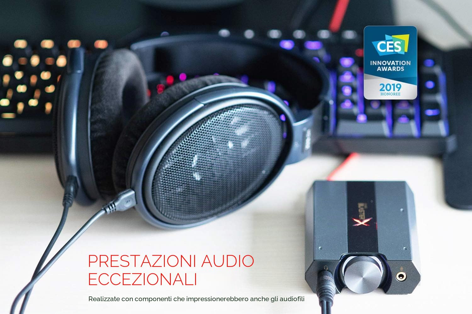 DAC da gioco HD 7.1 e scheda audio USB esterna Sound BlasterX G6 con amplificatore per cuffie Xamp compatibile con PS4, Xbox One, Switch e PC