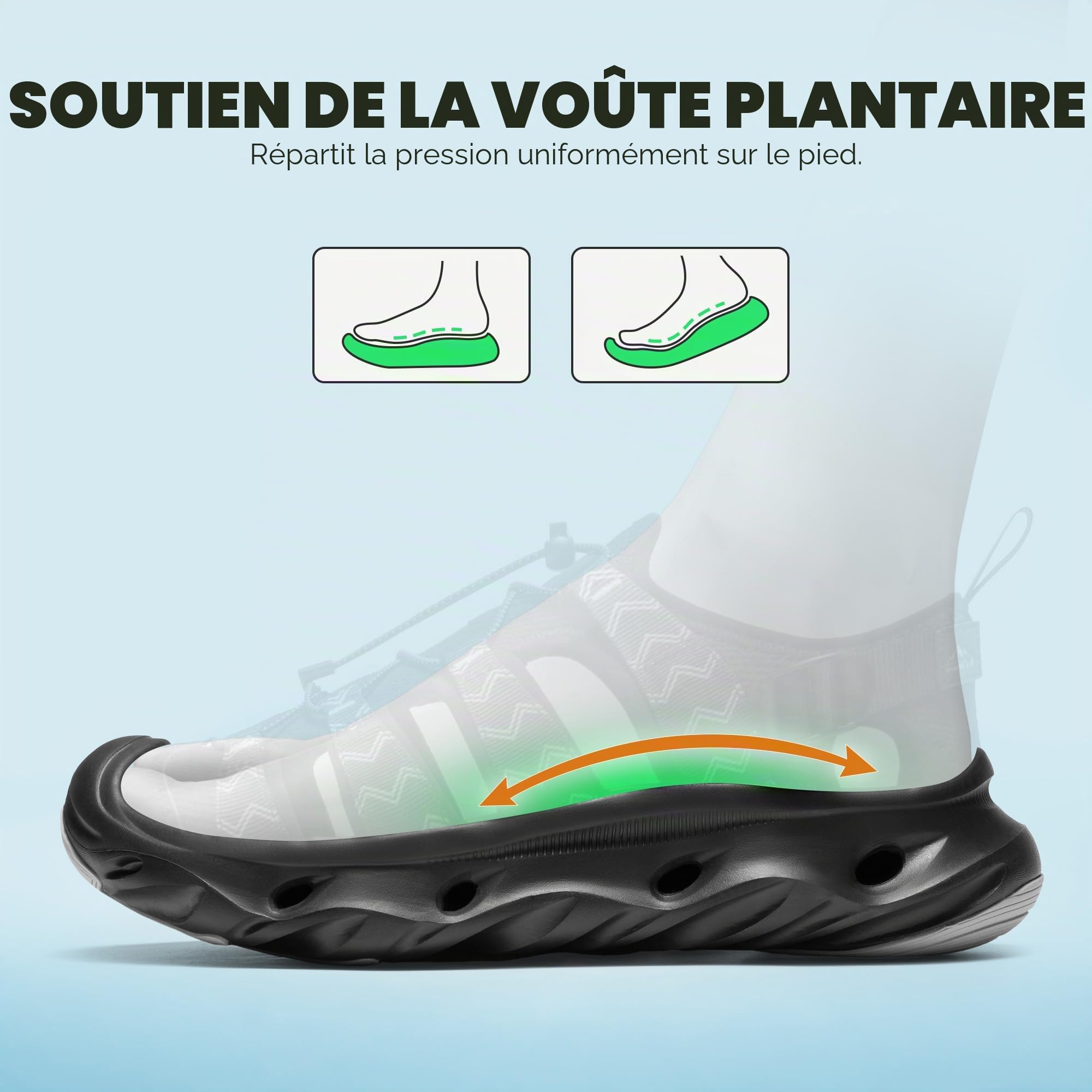 NORTIV 8 Sandales Homme Et Unisexes Aquatiques Séchage Rapide, Enfilage Facile Pour Randonnée Et Plein Air