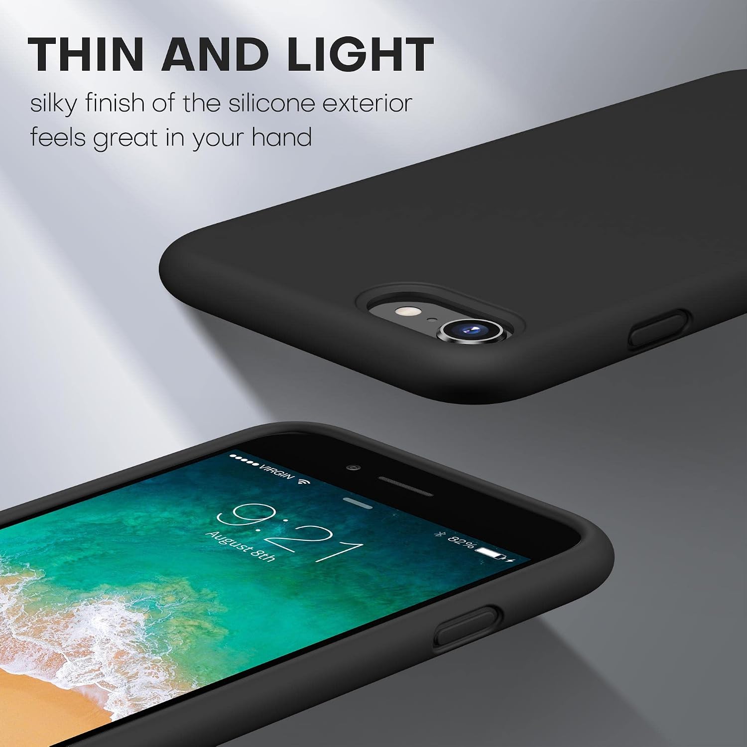 CellEver Heavy-Duty Silicone Case for iPhone SE 2022 (3rd Gen)/iPhone SE 2020 (2nd Gen)/iPhone 8/7 - Military Drop Protection, Elevated Screen & Camera Protection, Scratch-Free Interior, Black 6 71B1jL9BgML. AC SL1500