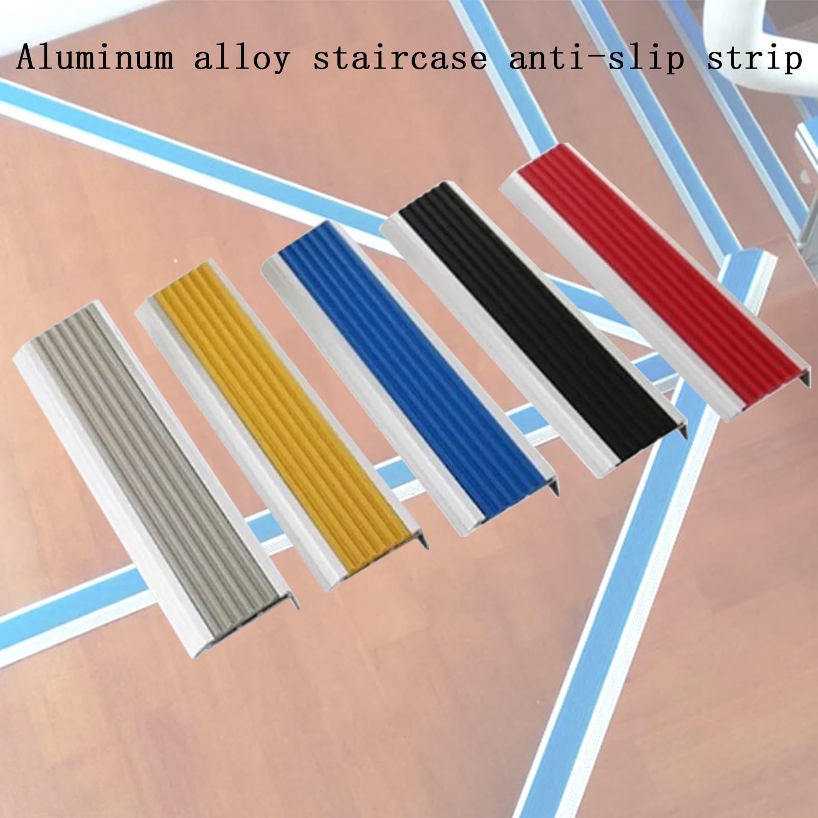 Perfil De ProteccióN para Borde De EscalóN Aluminio, Antideslizantes Tira Goma ExtraíBle, Borde De PeldañO, Cubiertas Borde Escalera, con Bandas Antideslizantes, 1 M De Longitud (Color : Yellow, Siz