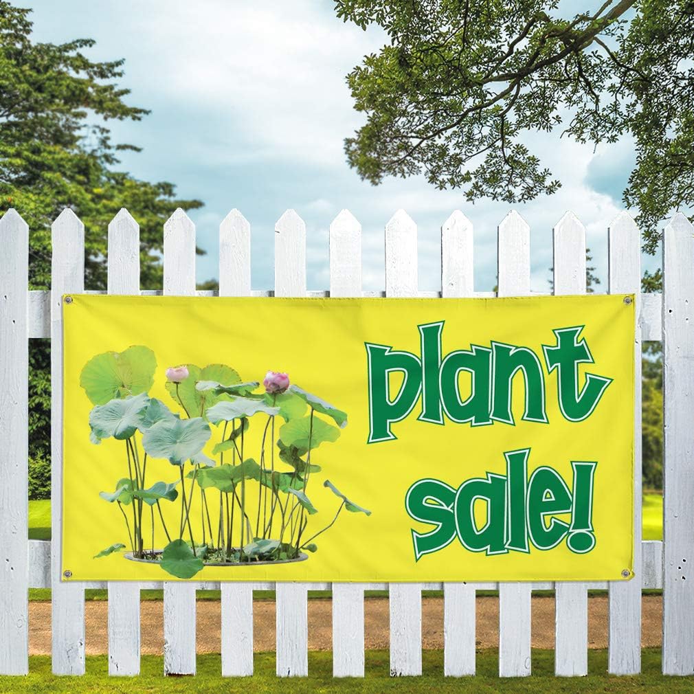 Vinyl Banner Multiple Sizes Plant Sale ! Outdoor Advertising Printing Business Outdoor Weatherproof Industrial Yard Signs 4 Grommets 16x40Inches
