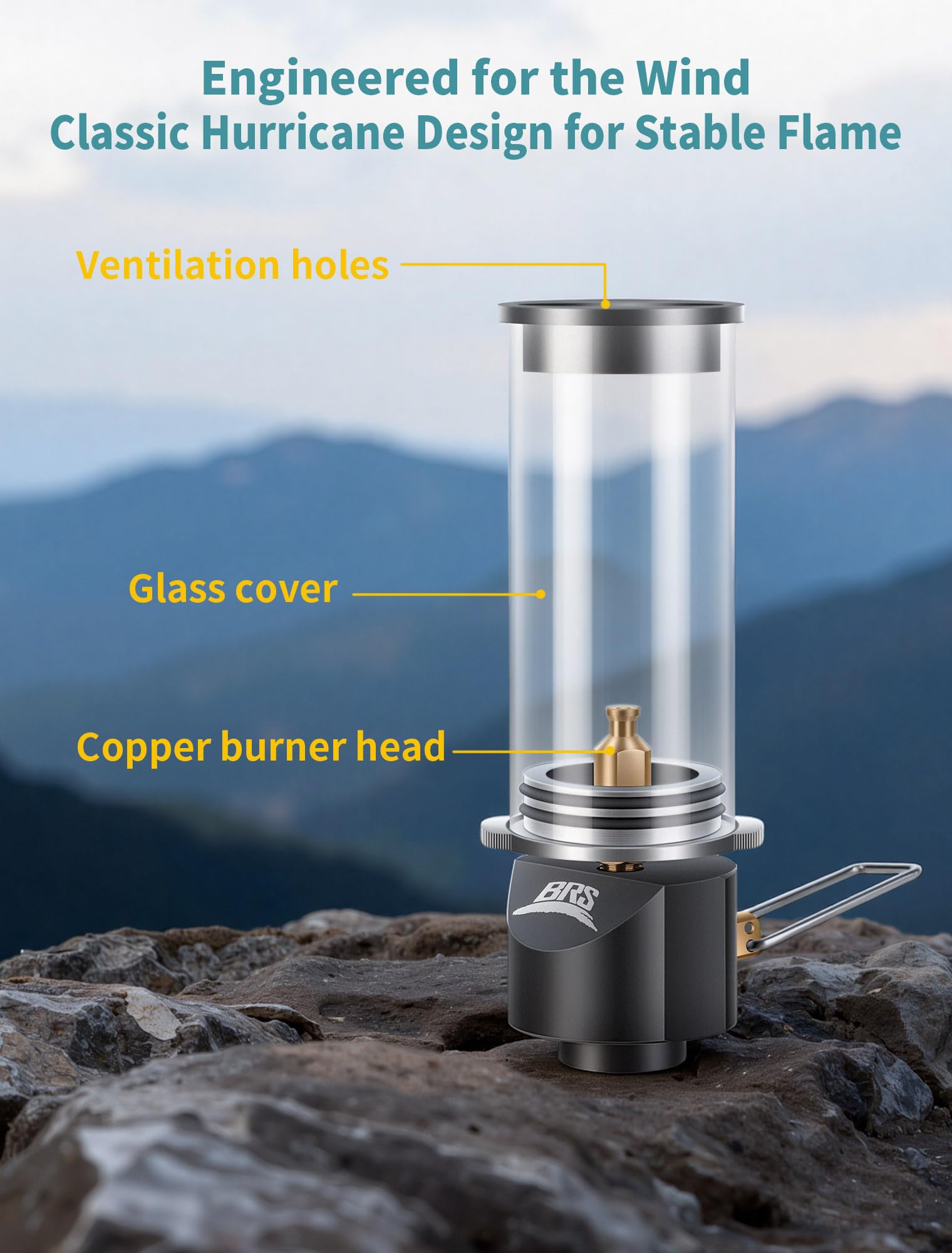 Tentock Gaslampe Sturmlaterne Gas Camping Lampe Winddichte Glasabdeckung Einstellbare Helligkeit Tragbar Angeln Wandern Bergsport Outdoor