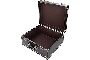 DreamsEden Wood and Leather Storage Trunk