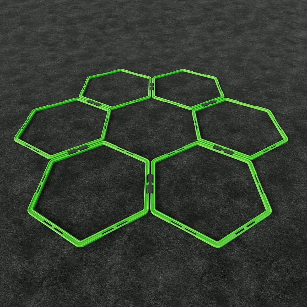 Power Systems Hex Agility Rings, Ladder, Hurdle Set All in One - Use Indoors or Outdoors for Speed & Skill Training