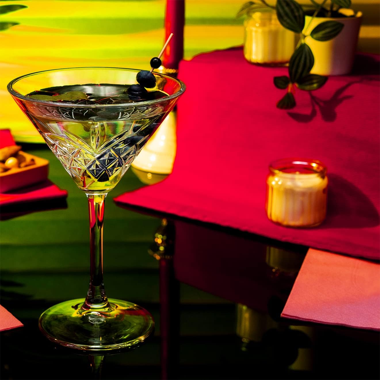 Vintage Martini Glasses Set of 4, Cocktail, Martini, Margarita, Glasses, Coupe Glasses with Long Stem (Timeless 7.7oz) - Image 6