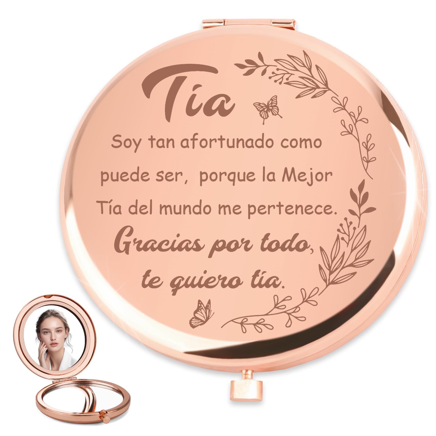 Regalo Abuela CumpleañOs Regalos para Abuelas Regalos para El DíA De La Madre Espejos Compacto De Oro Rosa Espejo Maquillaje, Regalo Originales para Mujer La Mejor Abuela del Mundo — view 9