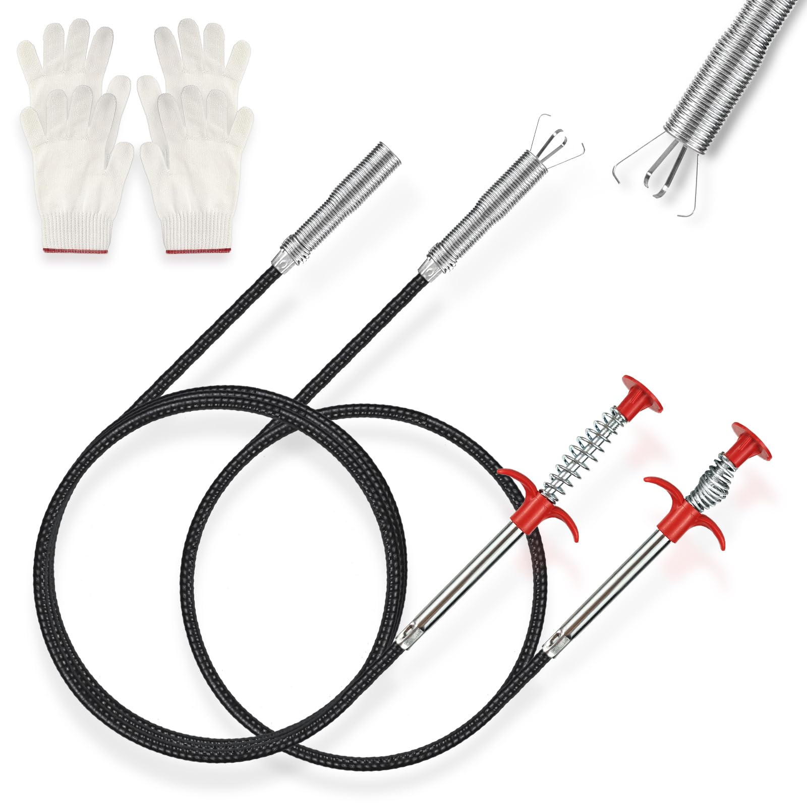 YIMETOP 2 Pack Sink Grabbers, 90cm/200cm Flexible Grabber Pickup Tool, Claw Grabber, Drain Clog Remover Tool