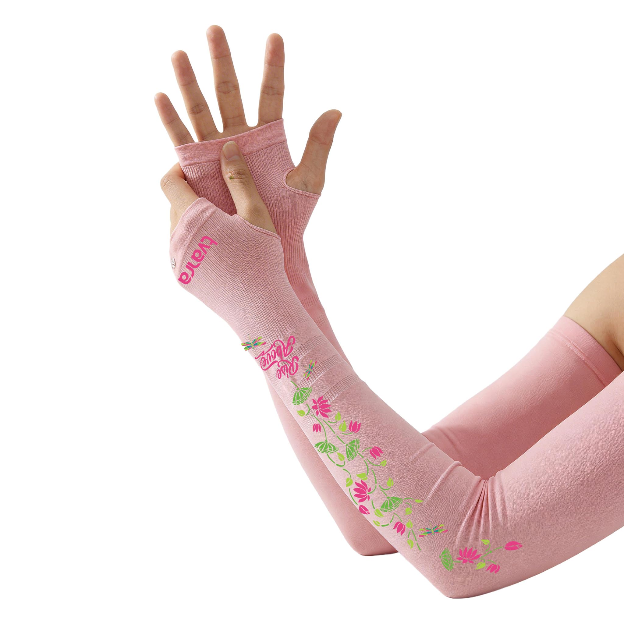 TVARRA Rise Above Printed Fingerless Arm Sleeves for Women | UPF 50+ UV Protection | Anti-Tan, Bike Riding, Running & Outdoor Use-picture-14