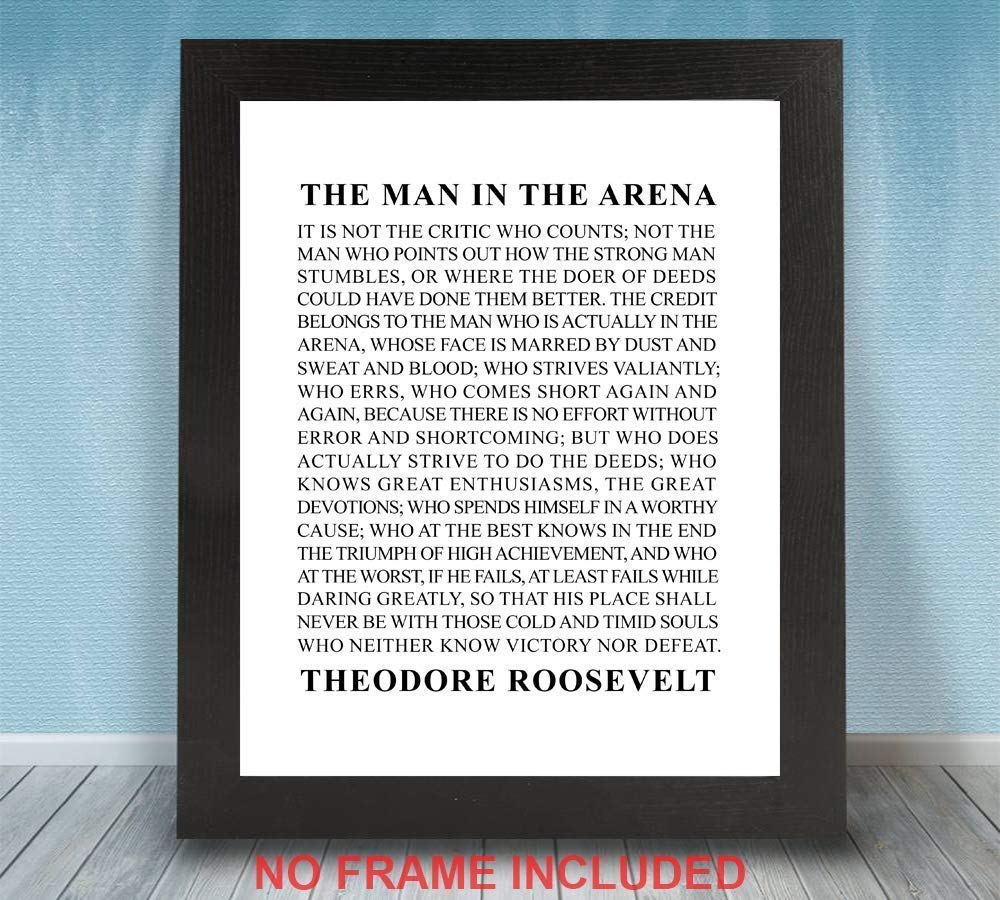 Buy The Man In The Arena Printable - 8" x 10" - Unframed, Motivational ...