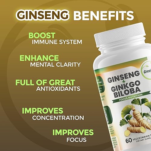 Miniatura 5 de GreeNatr Focus an Energy Bundle Ginseng + Ginkgo Biloba Tabletas + Cápsulas de Moringa Oleifera - Potenciador de energía tradicional y sacapuntas