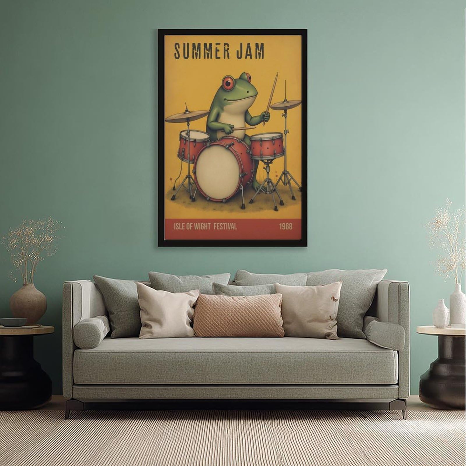 Poster musicale retrò, su tela, decorazione per camera da letto, ufficio, stanza, regalo, 40,6 cm di lunghezza x 61 cm di larghezza