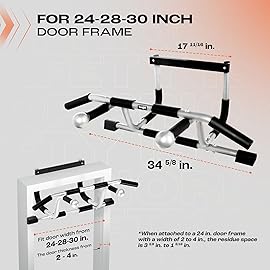 Yes4All Door Pull Up Bar, Heavy Duty Hanging Bar, Pull Up Bar for Doorway, Supports up to 300 lb, Multi-Grip Foam Handles, Fits 24 to 36 Door Frames, Easy Installation for Home Gym Use, Gray