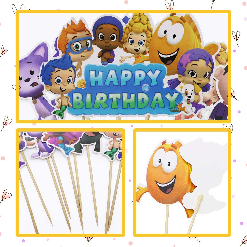 Guppies Happy Birthday Cake Topper Mini Cupcake Toppers Birthday Cake