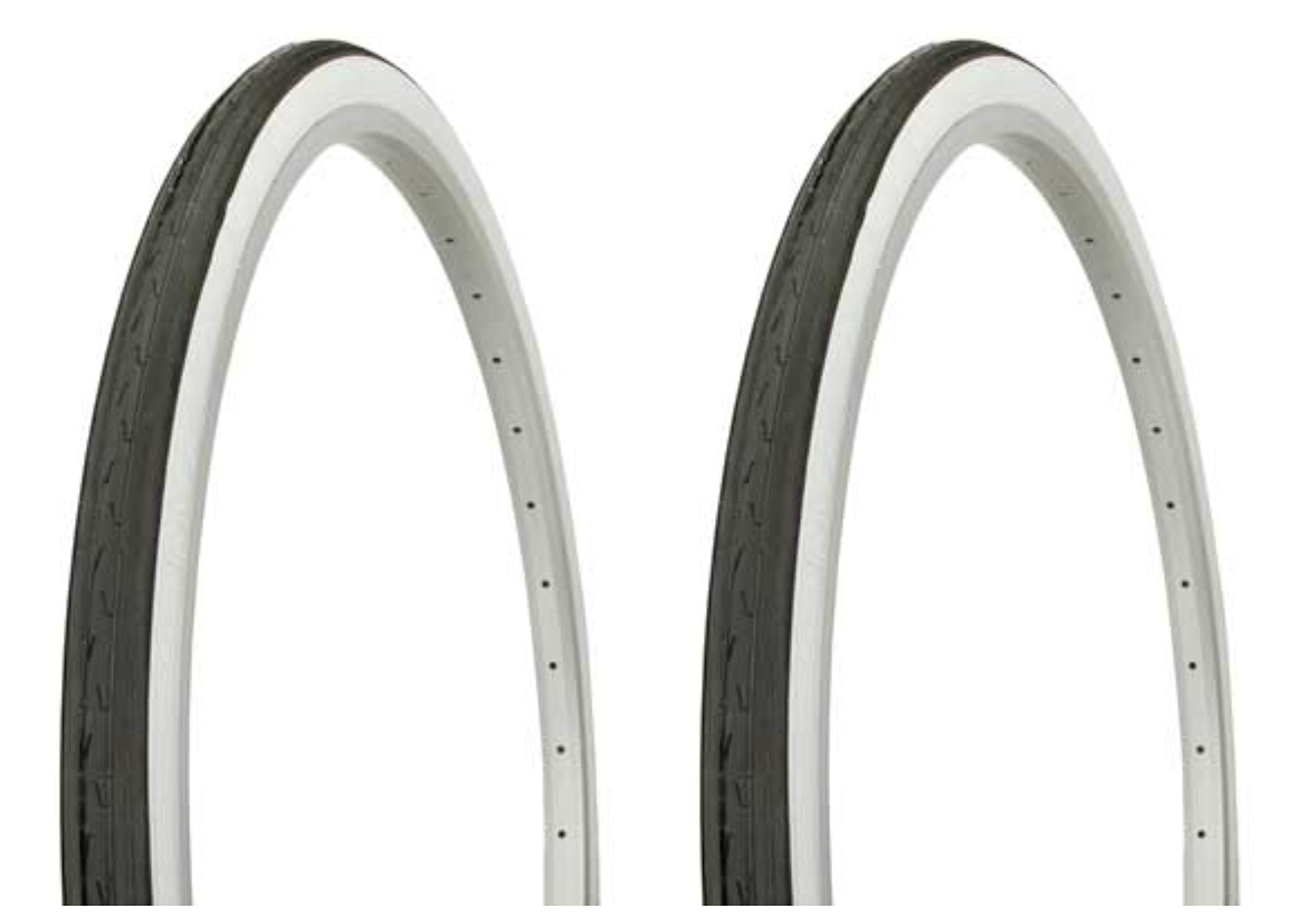 Lowrider Tire Set - Two Duro 26" x 1 3/8" Black/White Side Wall Tires for Cruiser Bike, Chopper Bike Wheel, Mountain Bike