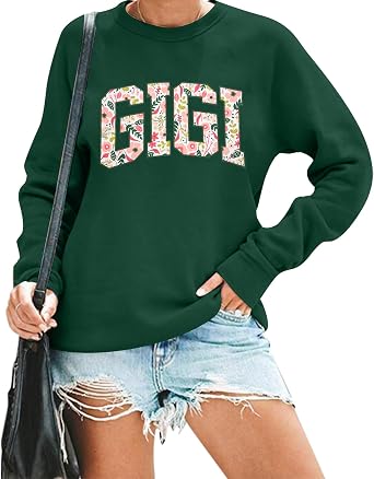 Gigi Sweatshirts for Women Grandma Sweatshirt Gifts for Grandmother Nana Letters Print Shirt Pullover Top