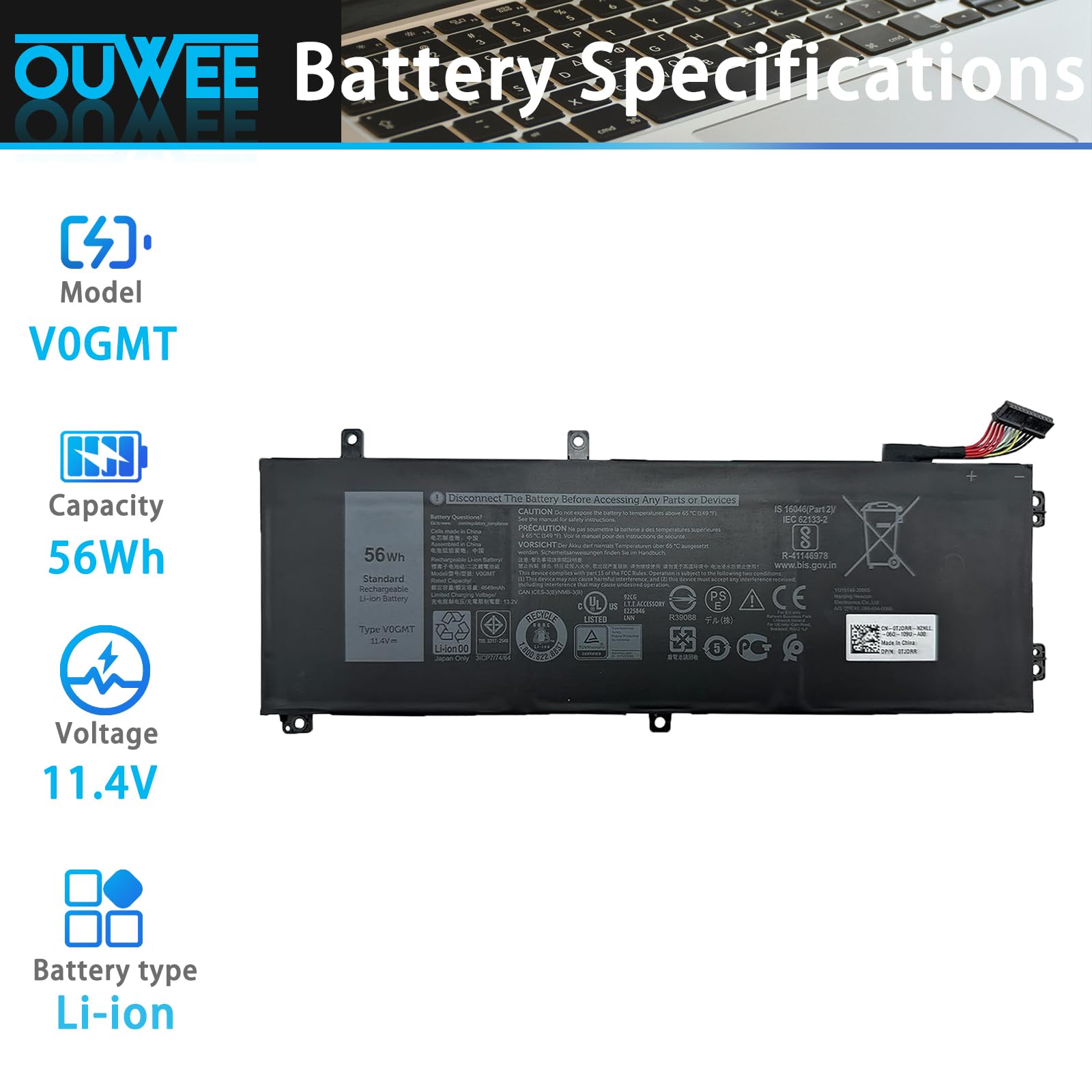 Amazon.com: OUWEE V0GMT Laptop Battery Compatible with Dell G7 17