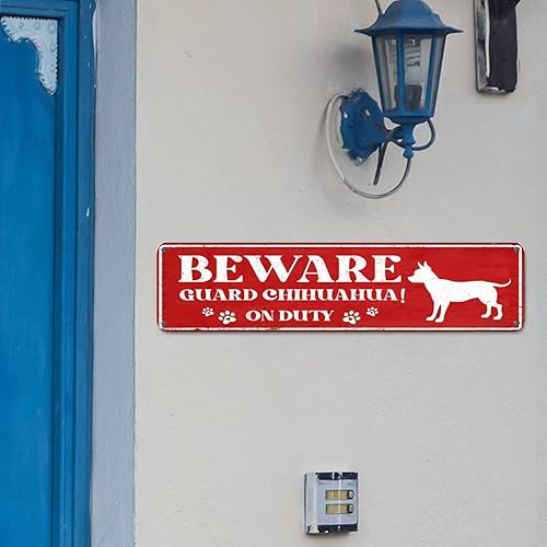 Miniatura 3 de Letrero de metal con texto en inglés Beware of Dog Beware of Dog Beware Pit Bull Terrier On Duty, letrero de metal personalizado para perro,
