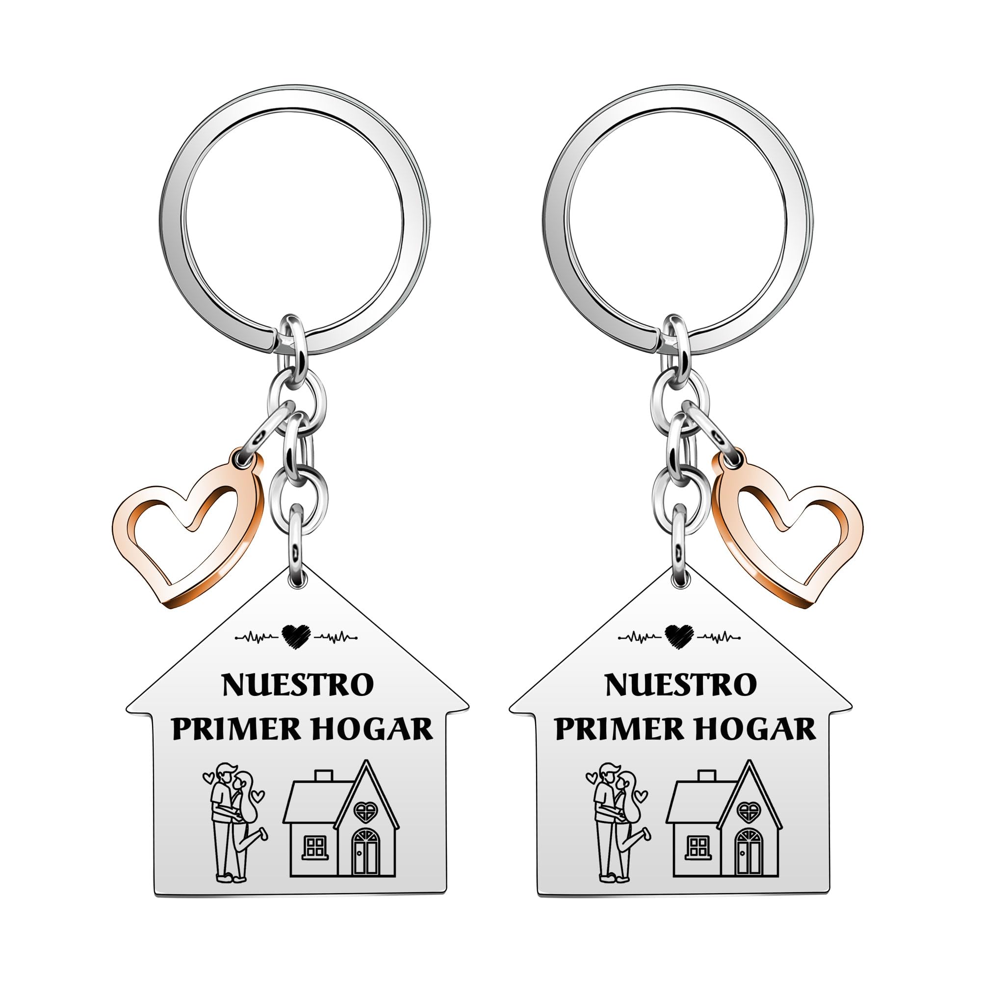 Casxyue Regalo 2 Piezas Casa Nueva Llavero de Parejas y Novios Regalo de Inauguración de la Casa Regalos Para la Primera Suite Regalo de San Valentín Regalo Aniversario Para Parejas