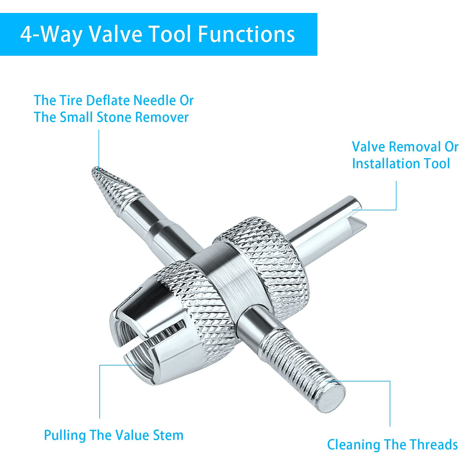 Valve Core Tool Pack Valve Core Remover 2in1 Dual Head Drive