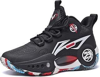JMFCHI Kids Basketball Shoes High-top Sports Shoes Sneakers Durable Lace-up Non-Slip Running Shoes Secure for Little Kids Price In India