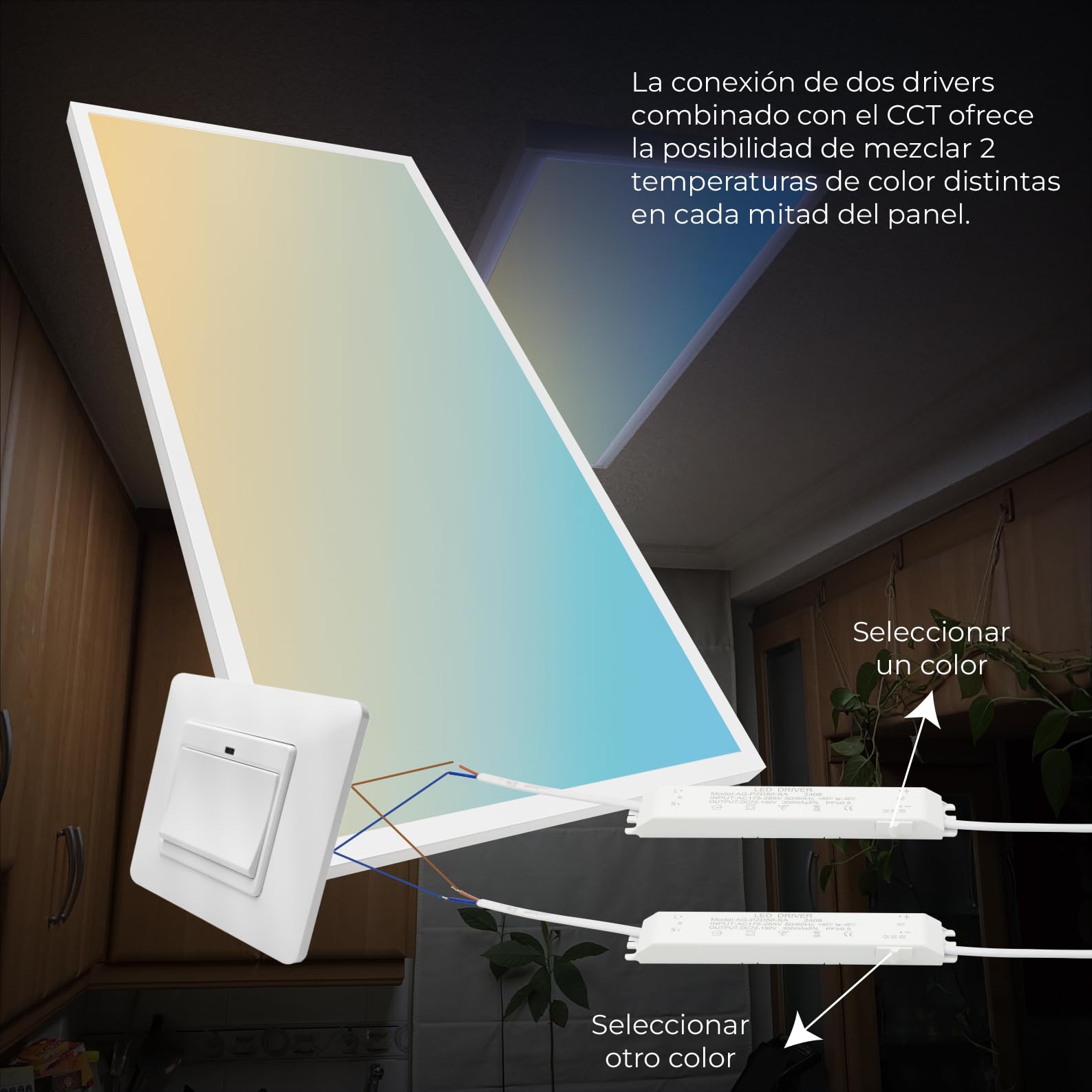 LED ATOMANT Deckenlampe LED Aufputz 120x60cm 96W CCT 3000-6500K 11500lm