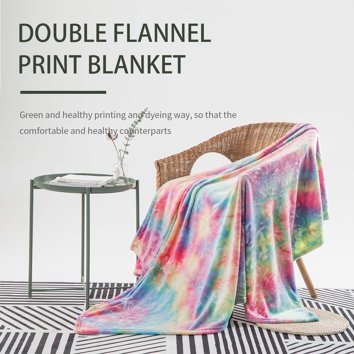 COCOPLAY W Bunte Überwurfdecke, Regenbogen-Überwurfdecke, superweich, flauschig, leicht, luxuriös, gemütlich, warme Mikrofaserdecke für Bett, Wohnzimmer (Hot Pink Rainbow, Twin (152.4x203.2 cm))