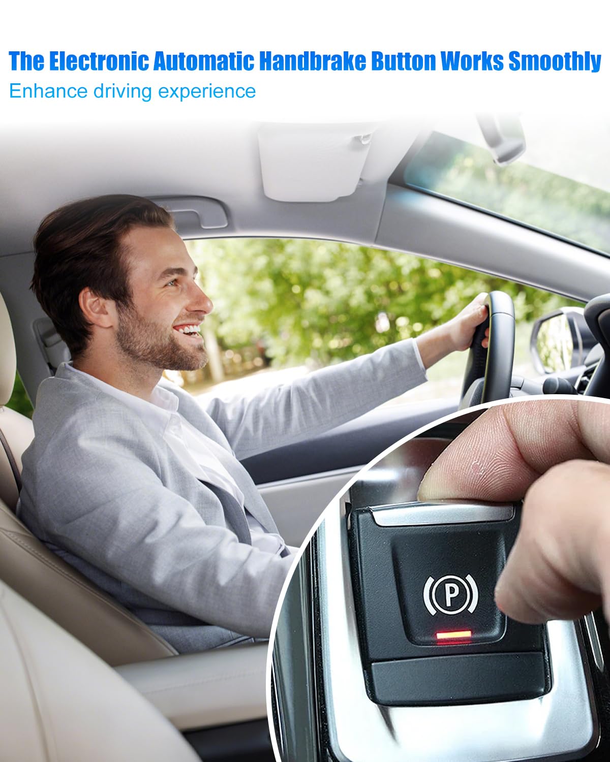 Car Electronic Parking Handbrake Switch Fit for Ford F150 2015 2016 2017 2018 2019 2020 2021 Expedition 2019 2020 2021 Replace FL3T2B623BAW FL3T-2B623-BAW FP5T2B623AAW FP5T-2B623-AAW