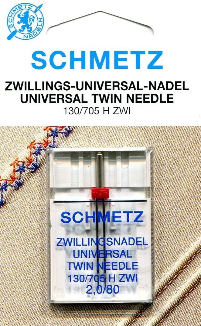 Schmetz (Universal) Twin Sewing Machine Needle, Size 2.0/80