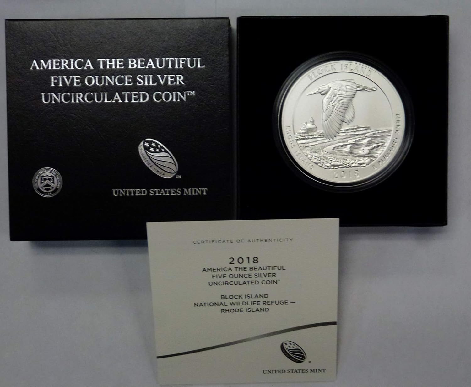 2018 P ATB 5 oz Silver Block Island National Wildlife Refuge RI Quarter